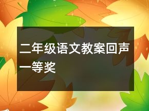 二年級(jí)語(yǔ)文教案回聲一等獎(jiǎng)