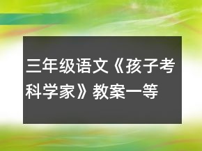 三年級(jí)語文《孩子考科學(xué)家》教案一等獎(jiǎng)