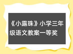 《小露珠》小學(xué)三年級語文教案一等獎(jiǎng)