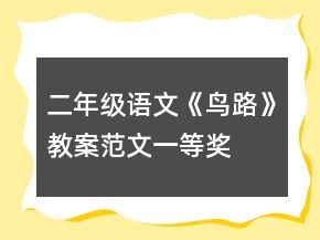 二年級(jí)語(yǔ)文《鳥路》教案范文一等獎(jiǎng)