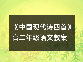 《中國(guó)現(xiàn)代詩(shī)四首》高二年級(jí)語(yǔ)文教案一等獎(jiǎng)
