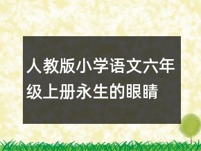 人教版小學(xué)語(yǔ)文六年級(jí)上冊(cè)永生的眼睛說(shuō)課稿一等獎(jiǎng)