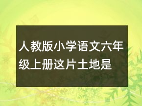 人教版小學語文六年級上冊這片土地是神圣的說課稿一等獎