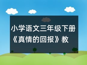 小學(xué)語文三年級下冊《真情的回報》教案一等獎