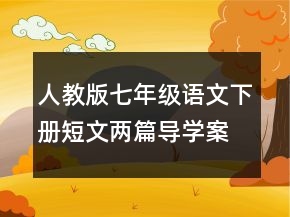 人教版七年級(jí)語(yǔ)文下冊(cè)短文兩篇導(dǎo)學(xué)案一等獎(jiǎng)