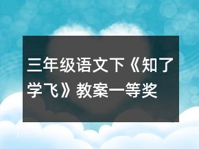 三年級(jí)語(yǔ)文下《知了學(xué)飛》教案一等獎(jiǎng)