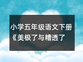 小學(xué)五年級語文下冊《美極了與糟透了》教學(xué)設(shè)計一等獎