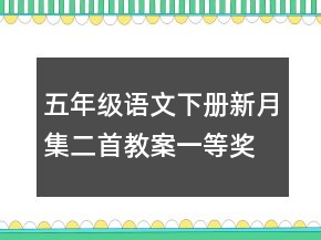 五年級語文下冊新月集二首教案一等獎