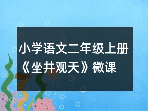 小學語文二年級上冊《坐井觀天》微課教案一等獎