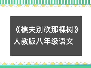 《樵夫,別砍那棵樹》人教版八年級語文下冊教案一等獎
