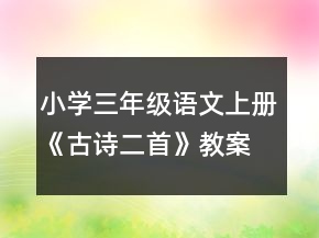 小學(xué)三年級(jí)語(yǔ)文上冊(cè)《古詩(shī)二首》教案一等獎(jiǎng)