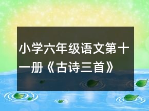 小學(xué)六年級語文第十一冊《古詩三首》教學(xué)設(shè)計(jì)一等獎(jiǎng)