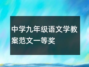 中學(xué)九年級語文學(xué)教案范文一等獎
