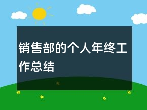 銷售部的個人年終工作總結(jié)