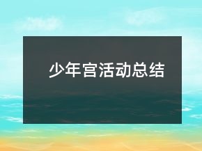 少年宮活動(dòng)總結(jié)