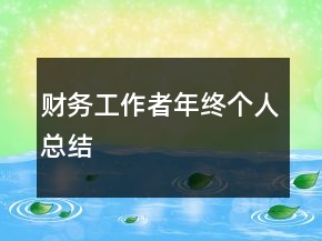 財務(wù)工作者年終個人總結(jié)