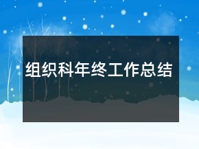 組織科年終工作總結(jié)