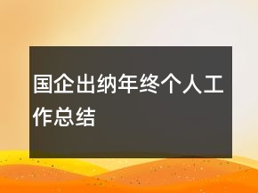 國企出納年終個人工作總結