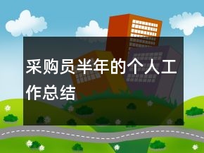 采購員半年的個人工作總結(jié)