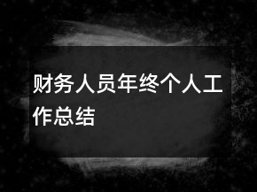 財務(wù)人員年終個人工作總結(jié)