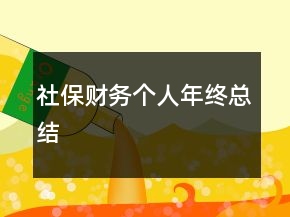 社保財(cái)務(wù)個人年終總結(jié)