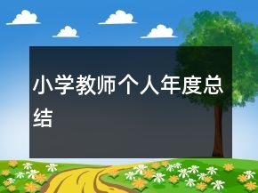 小學(xué)教師個(gè)人年度總結(jié)