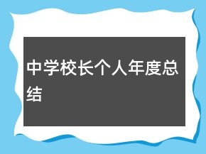 中學(xué)校長個人年度總結(jié)