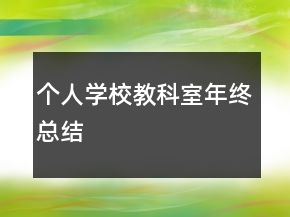 個人學(xué)校教科室年終總結(jié)