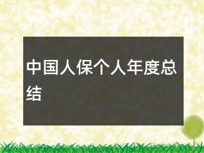 中國(guó)人保個(gè)人年度總結(jié)