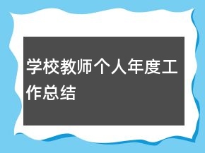 學校教師個人年度工作總結