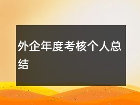 外企年度考核個(gè)人總結(jié)