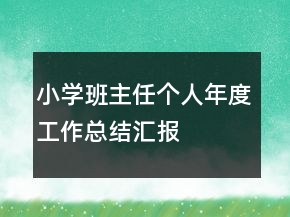 小學(xué)班主任個(gè)人年度工作總結(jié)匯報(bào)