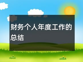 財(cái)務(wù)個(gè)人年度工作的總結(jié)