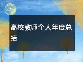 高校教師個人年度總結(jié)