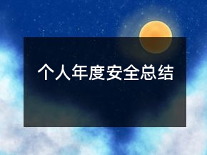 個人年度安全總結