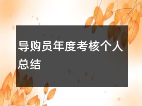 導(dǎo)購員年度考核個人總結(jié)