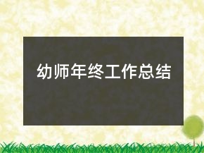 幼師年終工作總結(jié)