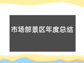 市場部景區(qū)年度總結(jié)