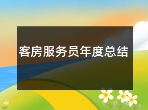 客房服務(wù)員年度總結(jié)