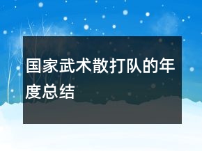 國家武術(shù)散打隊(duì)的年度總結(jié)