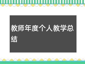 教師年度個人教學(xué)總結(jié)