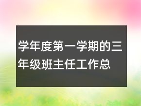 學(xué)年度第一學(xué)期的三年級班主任工作總結(jié)