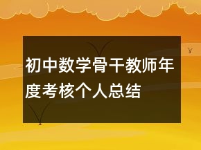 初中數(shù)學骨干教師年度考核個人總結