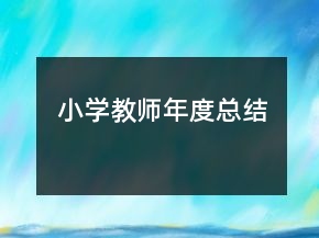 小學(xué)教師年度總結(jié)