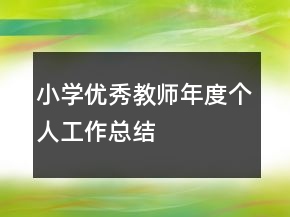 小學優(yōu)秀教師年度個人工作總結