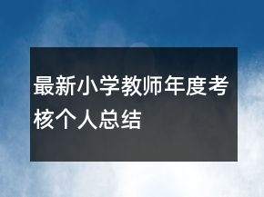 最新小學(xué)教師年度考核個人總結(jié)