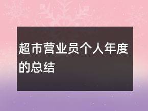 超市營業(yè)員個(gè)人年度的總結(jié)