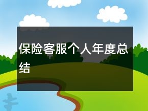 保險客服個人年度總結(jié)