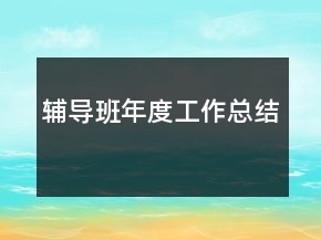 輔導(dǎo)班年度工作總結(jié)
