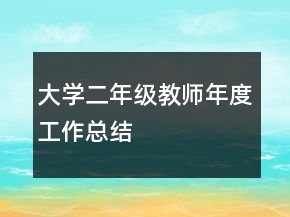 大學(xué)二年級(jí)教師年度工作總結(jié)